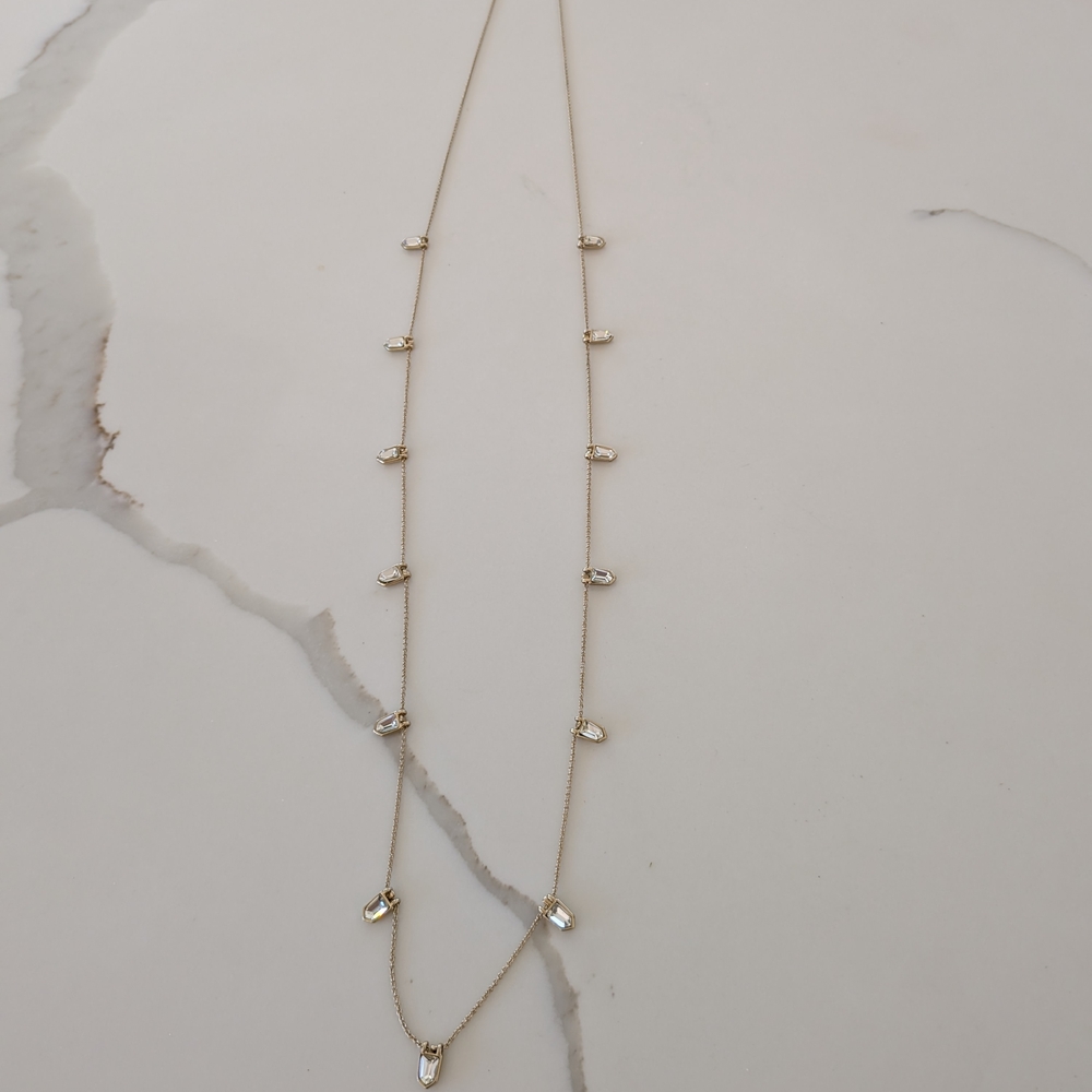 Banana Republic Gold Necklace with Clear Accents